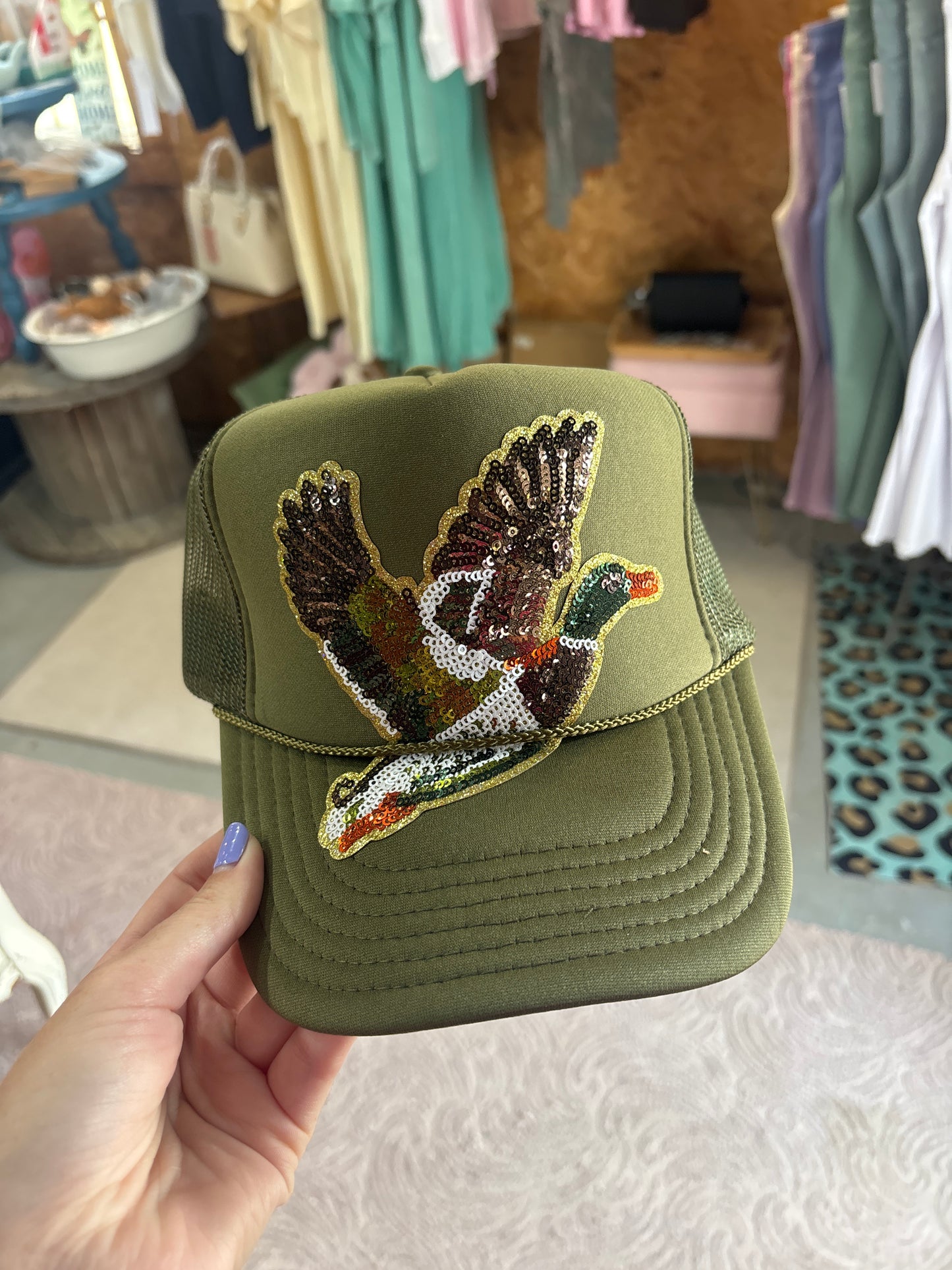 Backwoods Bougie Sequin Trucker Collection