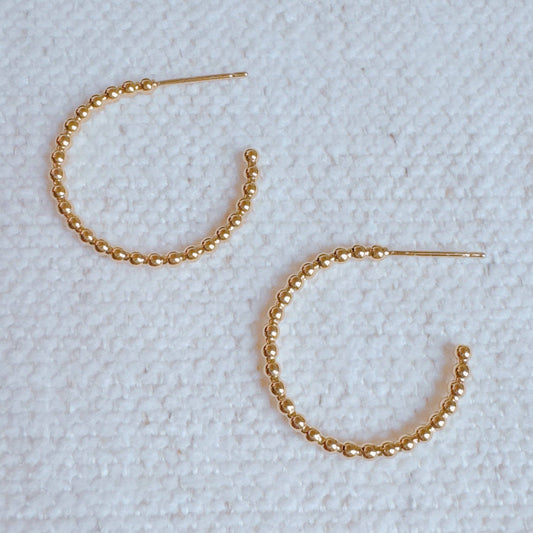 Golden Dot Everyday Hoop Earrings