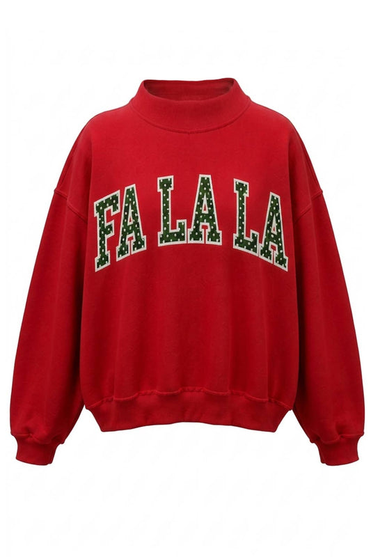 IT2594E-FALALA | 'FALALA' Applique Mock-Neck Sweatshirt