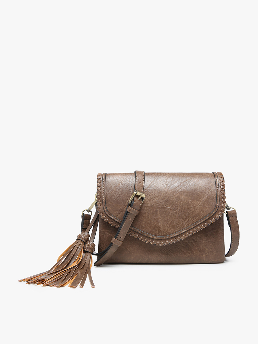 Sloane Crossbody w/ Whipstitch and Tassel
