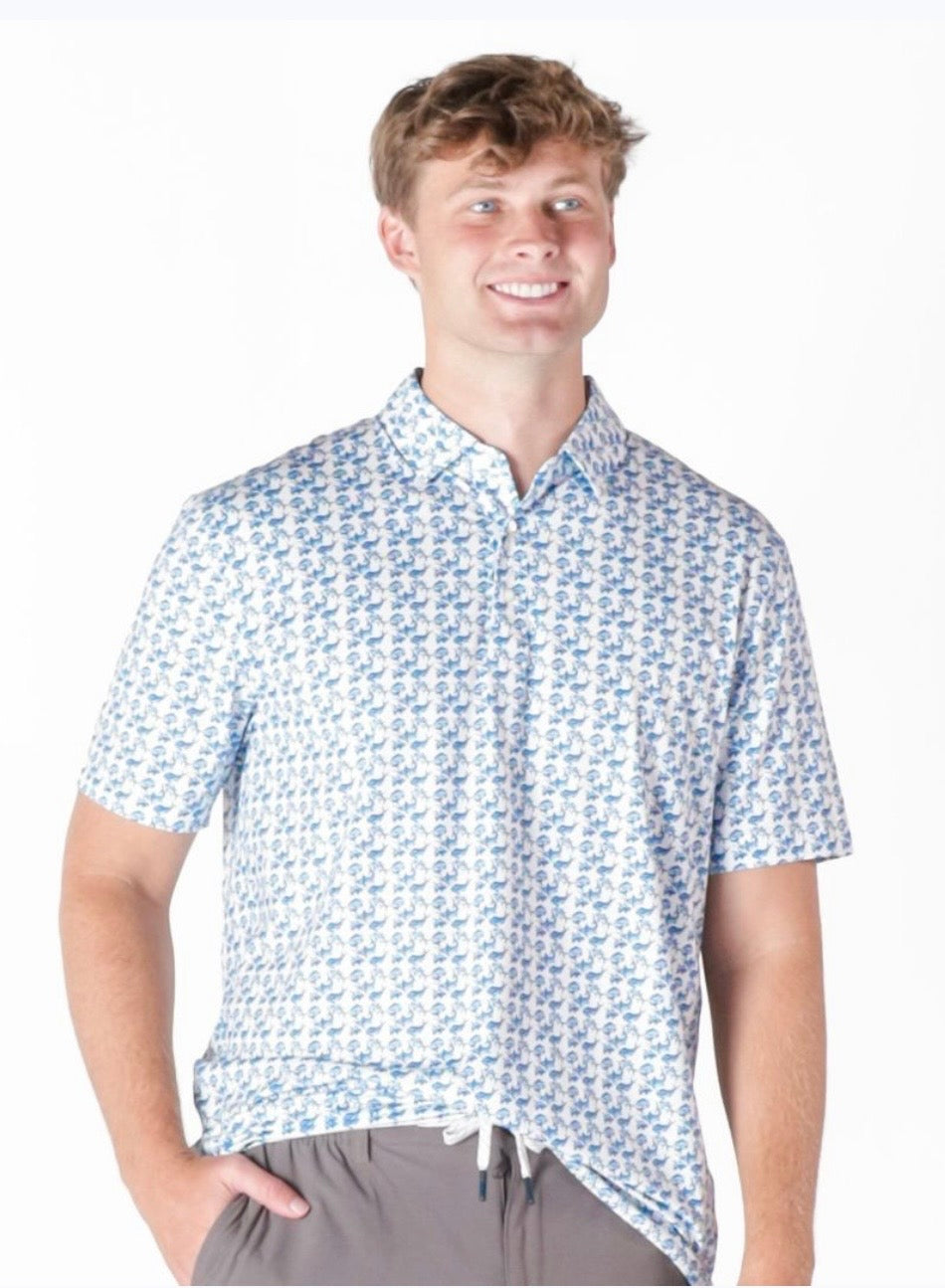 Men’s Blue Water-dude Polo