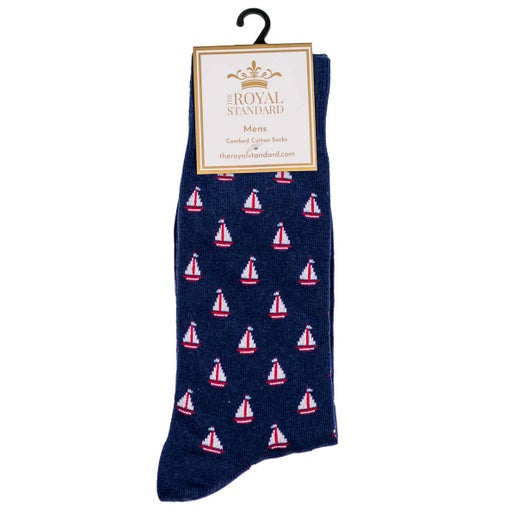 Men's Sailboat Socks Navy/White/Red One Size