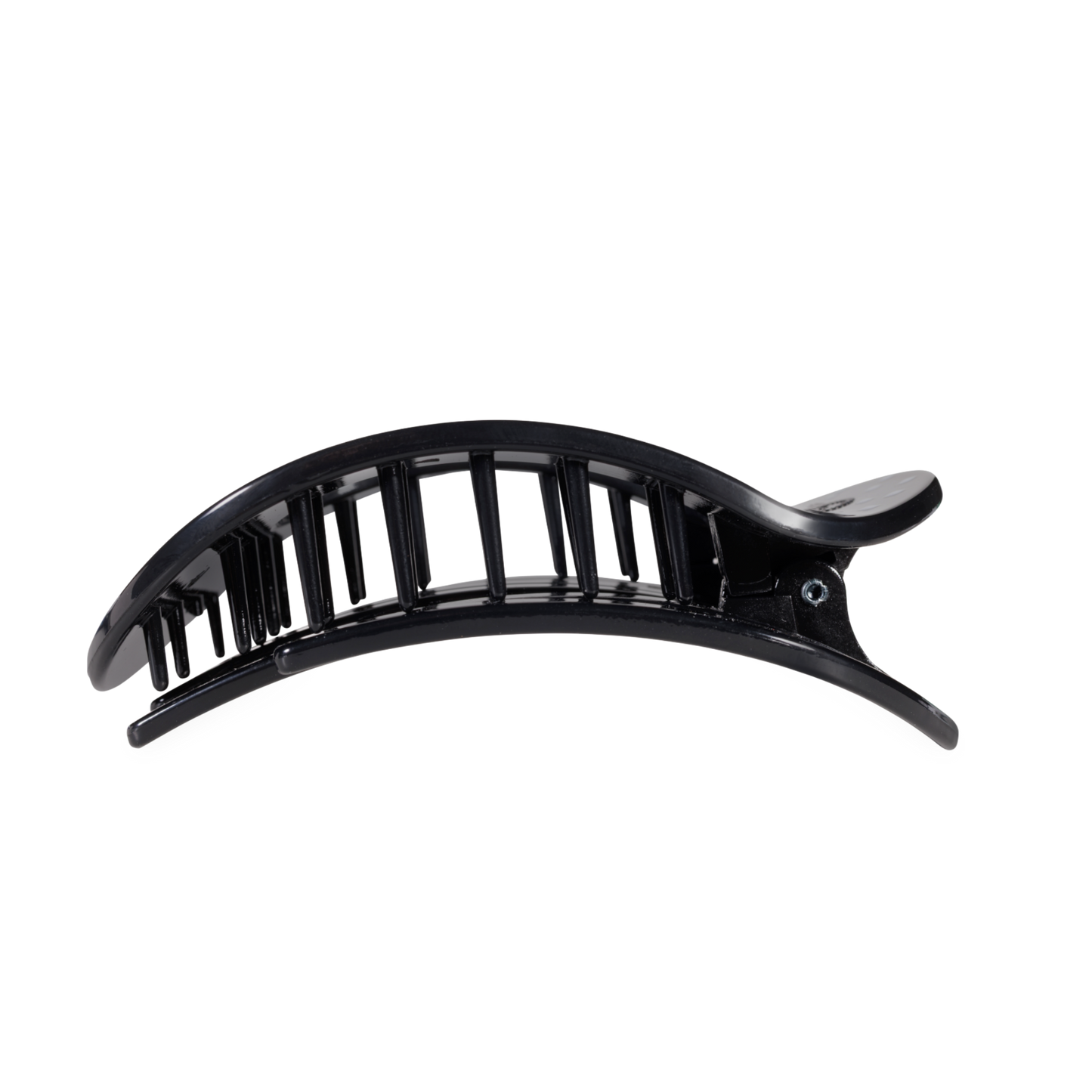 Black Polka Dot Party Large Flat Round Hair Clip