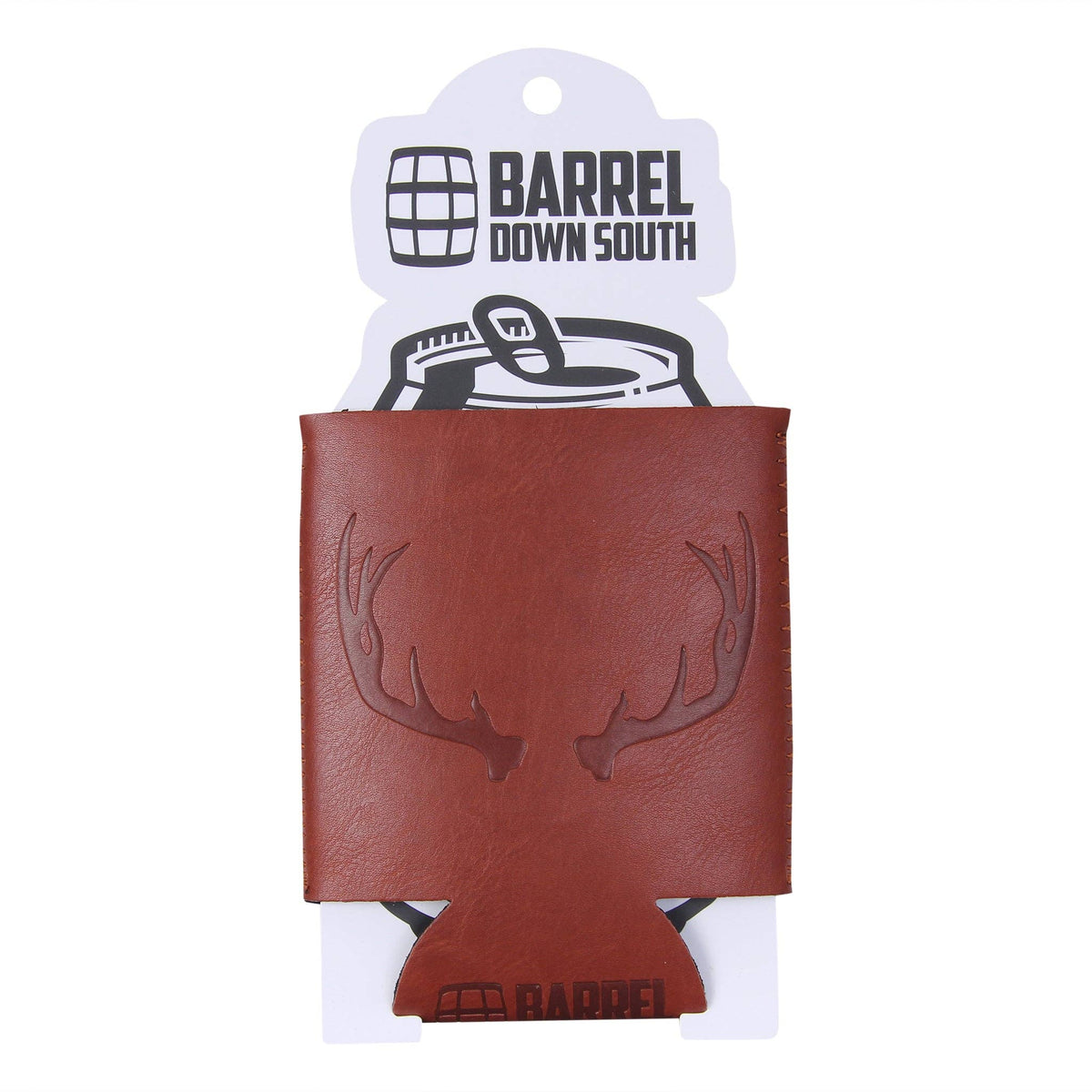 Deer Antler Faux Leather Can Cooler
