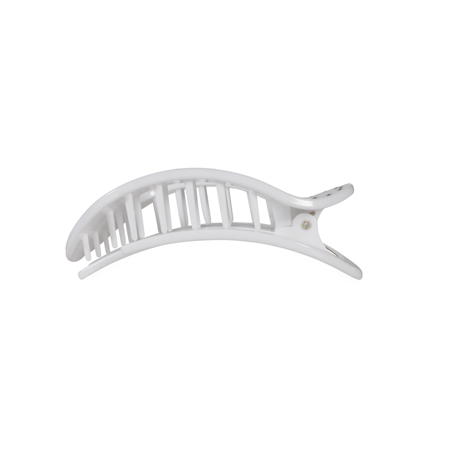 White Polka Dot Party Medium Flat Round Hair Clip