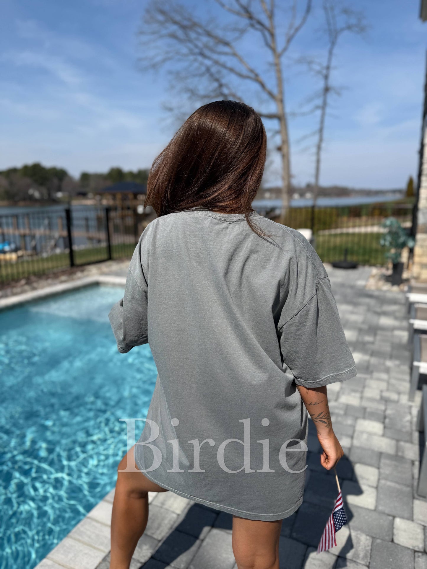 Tractor Graphic Tee on Gray
