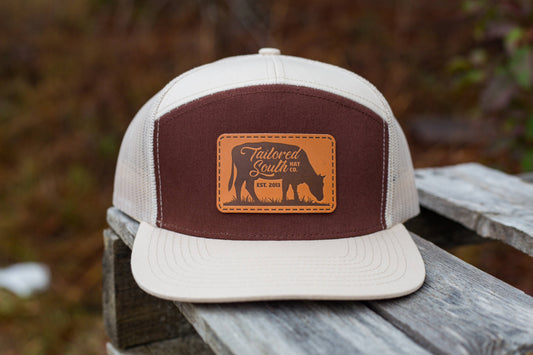 Cow Leather Patch Hat