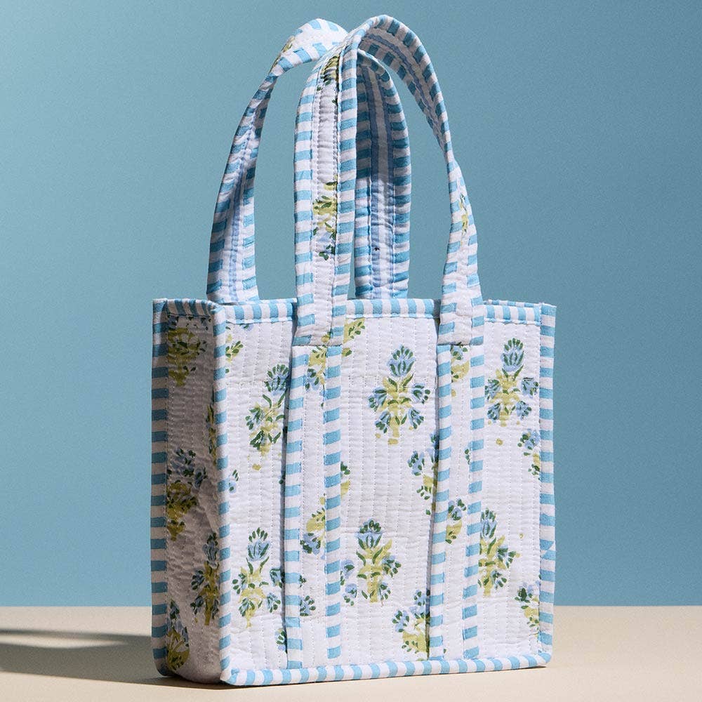 Quilted Floral Tote Bag