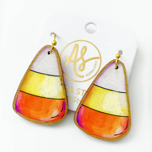Fall Halloween Statement Earring - Candy Corn Earrings