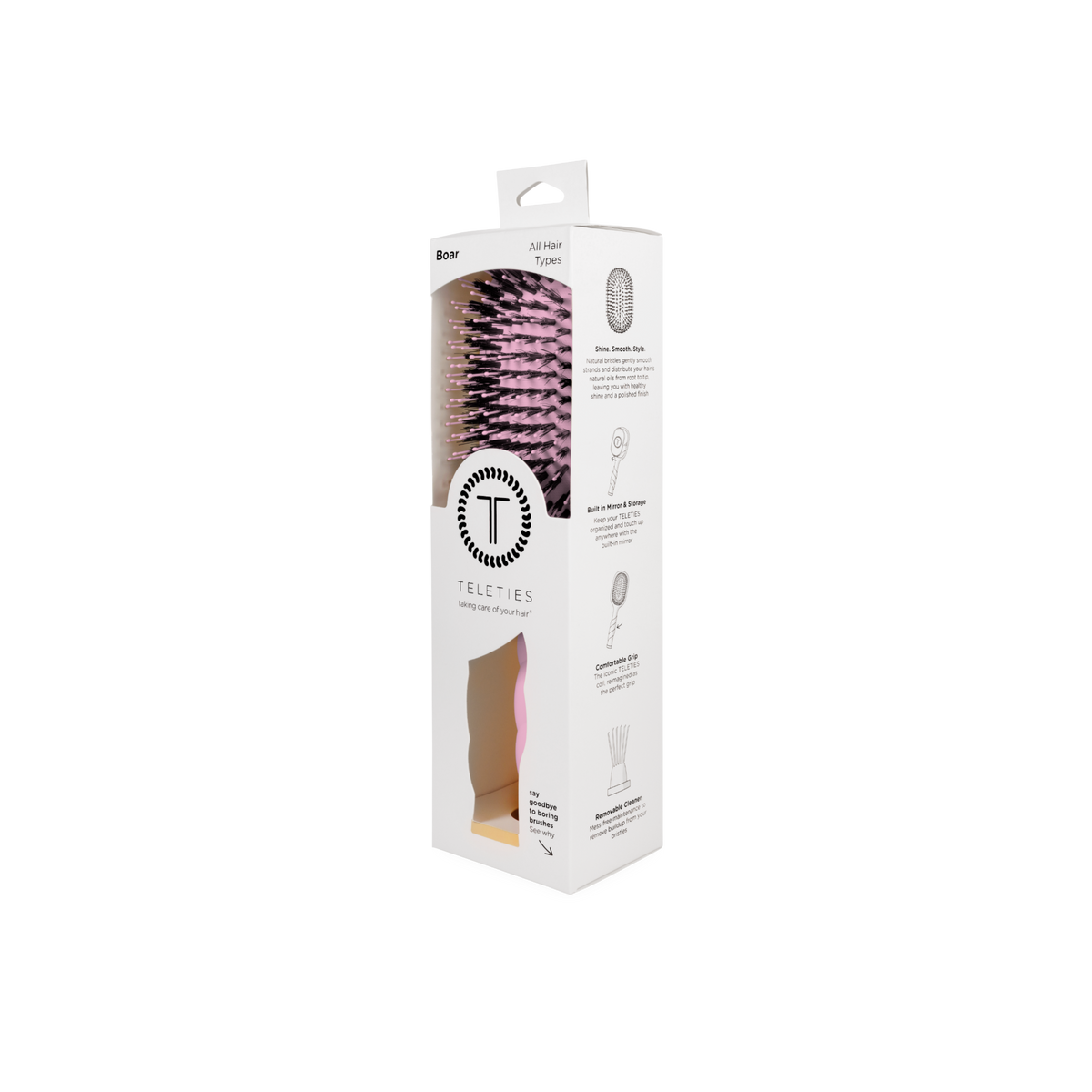 Boar Brush | Full Size | Bubblegum Pink