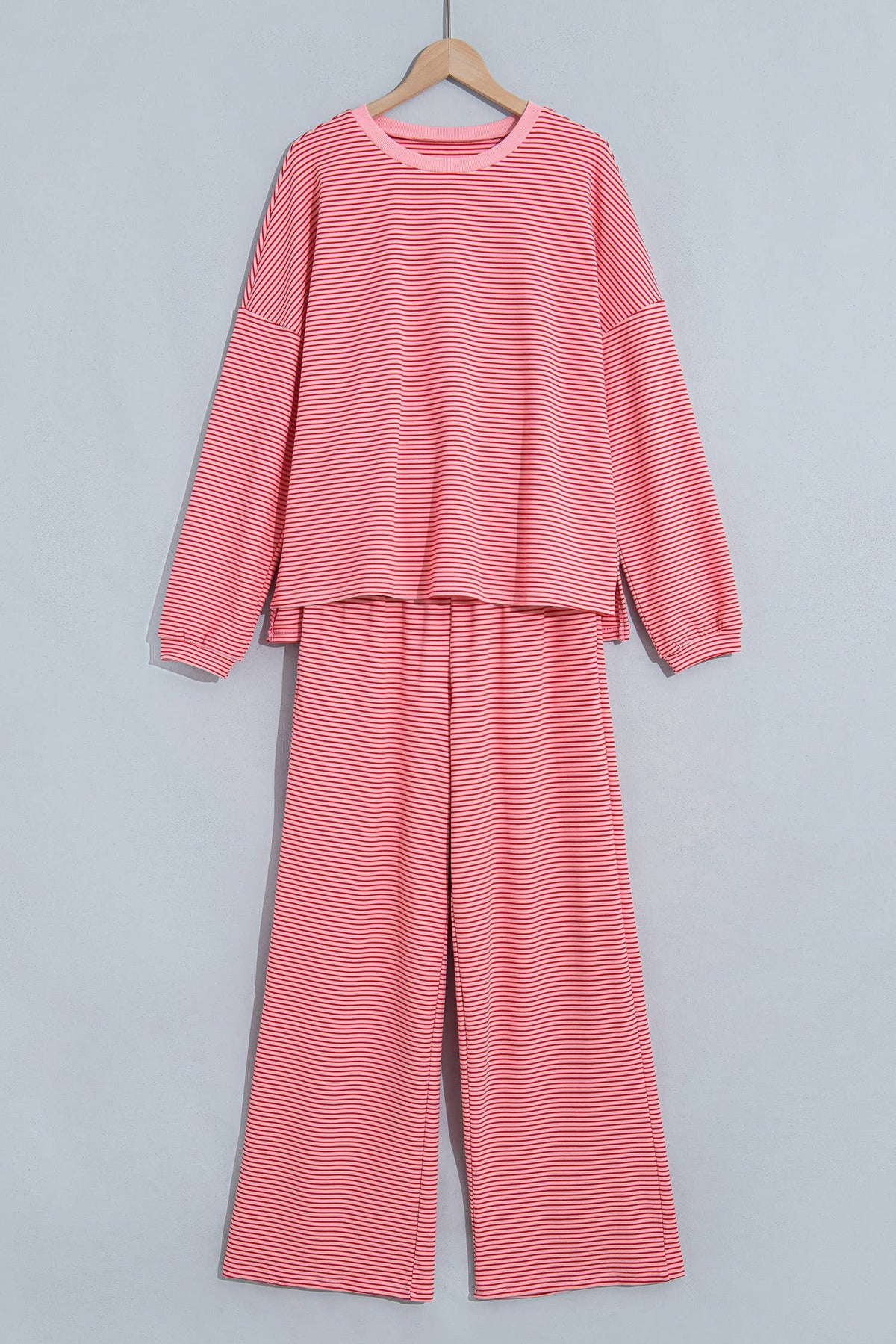 LAS Striped Oversize 2pcs Casual Shift Lounge Set (S-XL)