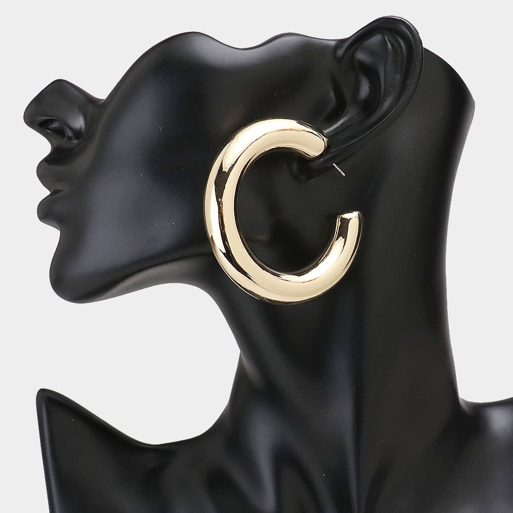 Modern Minimalist Thick Open Hoop Earrings