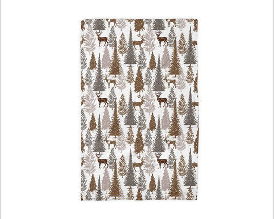 Trees Deer Hunting Wilderness Mountain Rustic Kitchen Towel