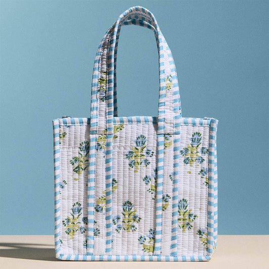 Quilted Floral Tote Bag