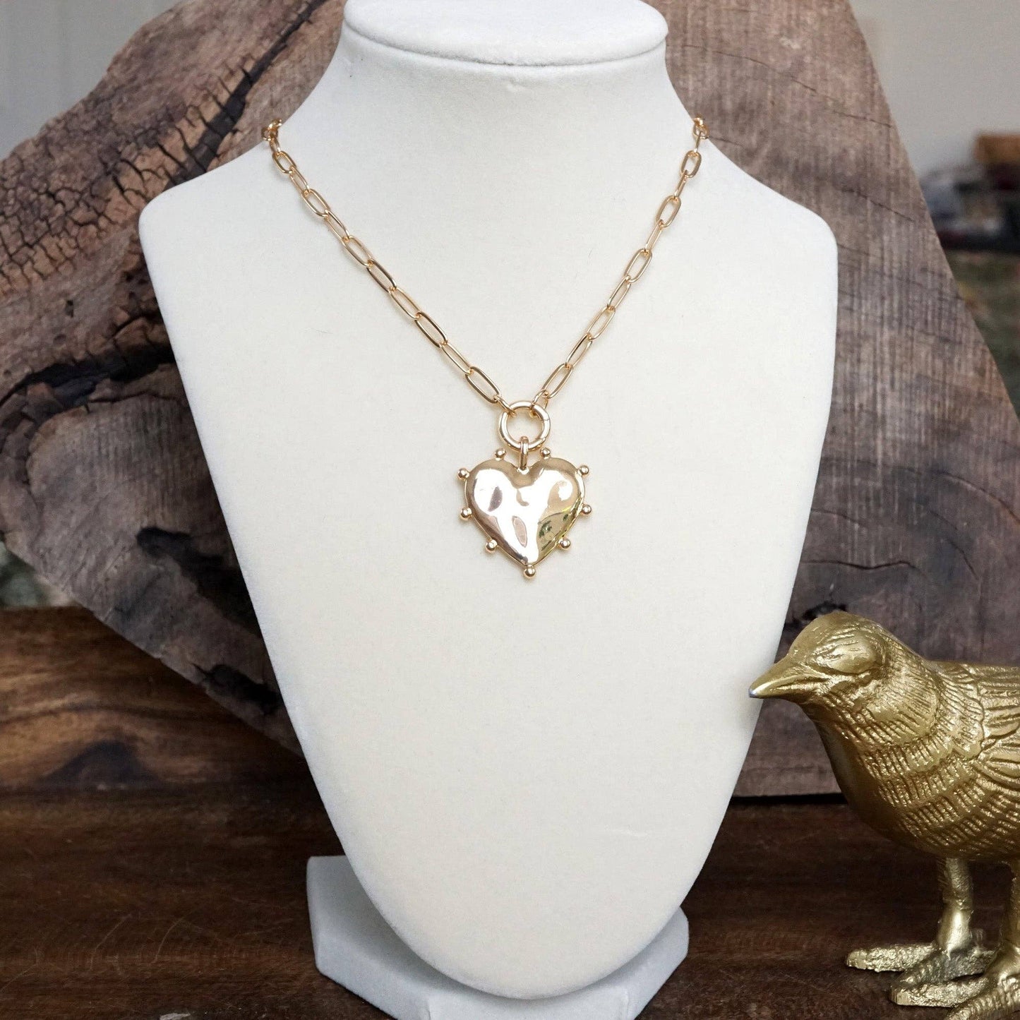 Modern Spiky Heart Paperclip Necklace