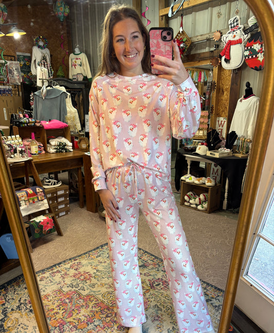 Pink Santa Christmas PJ’s