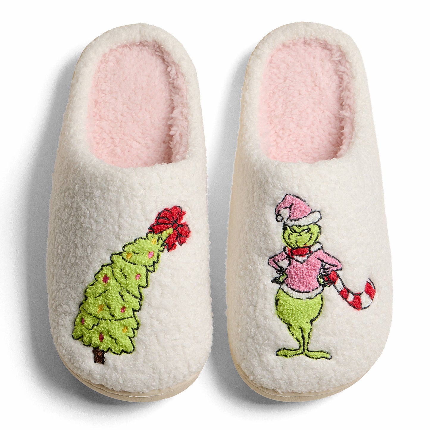The Gift Stealer Monster with Christmas Tree Winter Slippers