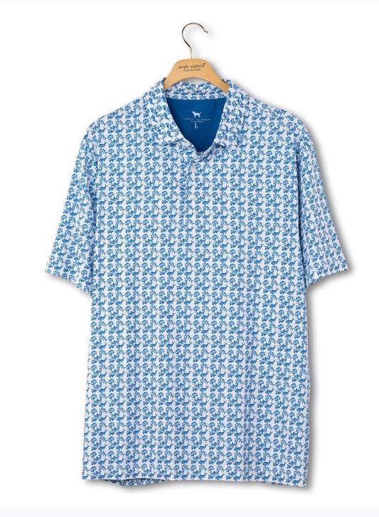 Men’s Blue Water-dude Polo