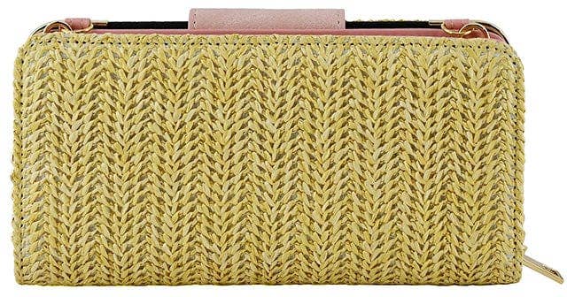 ST041 Lexi Straw Turn Lock Crossbody Wallet