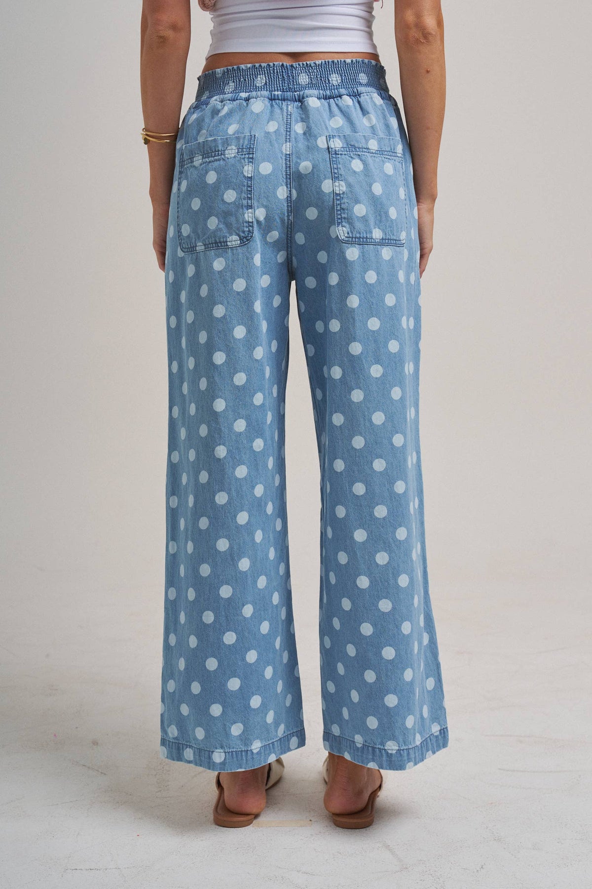 RELAXED WIDE LEG SOFT POLKA DOT CHAMBRAY PANTS_JLB80023-02