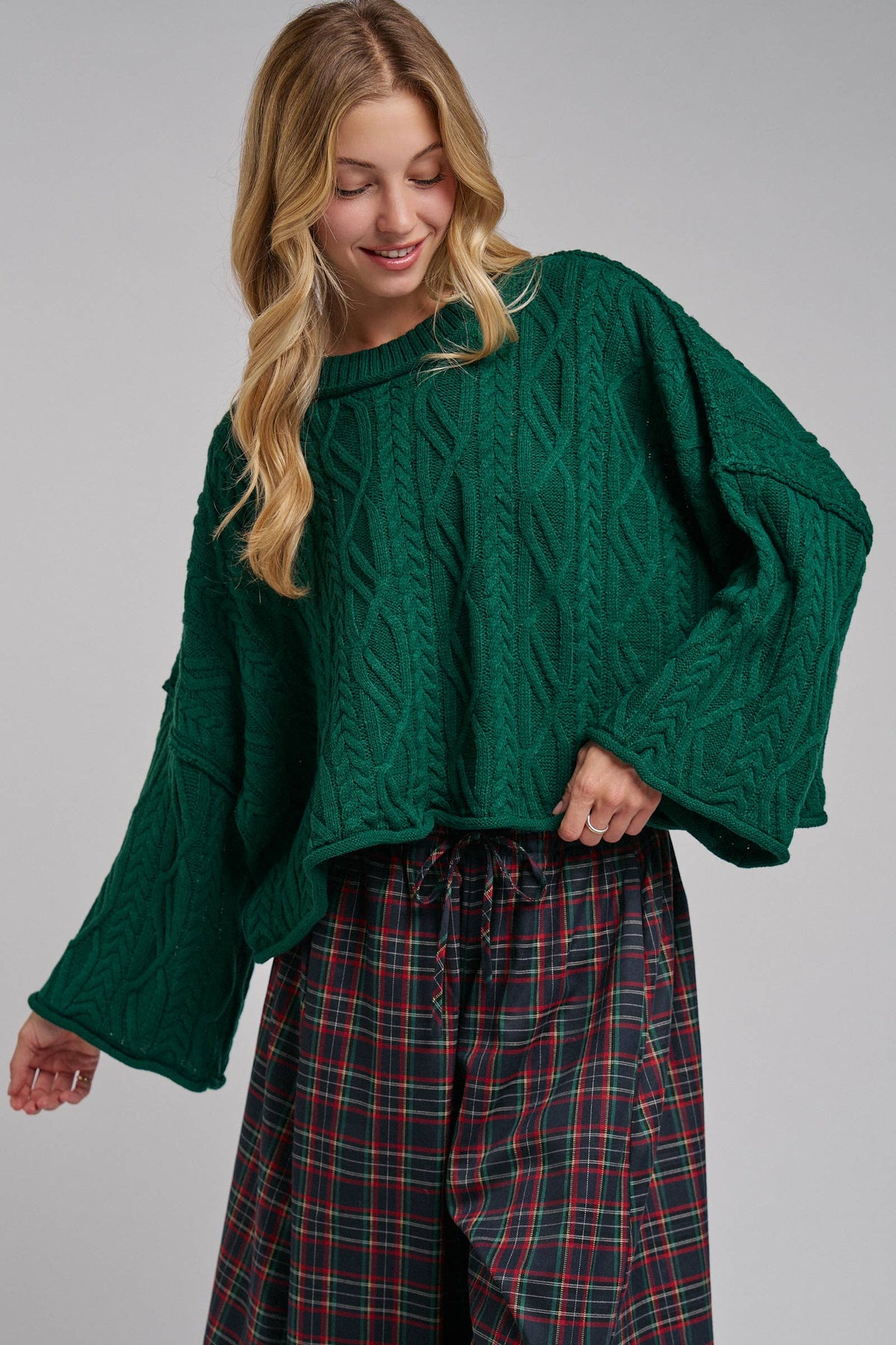 OVERSIZED CABLE KNIT CASUAL BOHO FALL SWEATERTOP_JLT00437-01