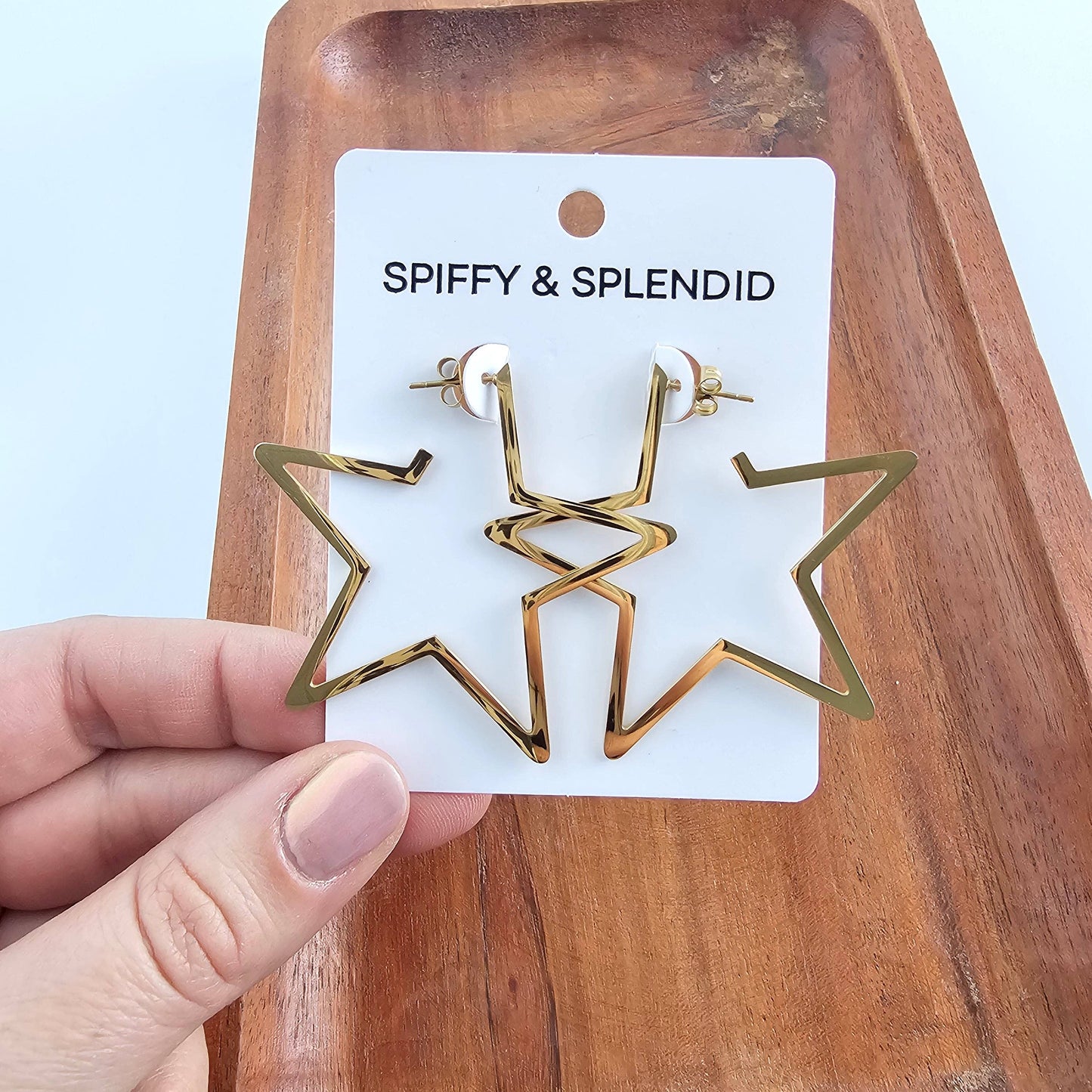 Luxe Star Hoops - Gold // Jewelry, Earrings