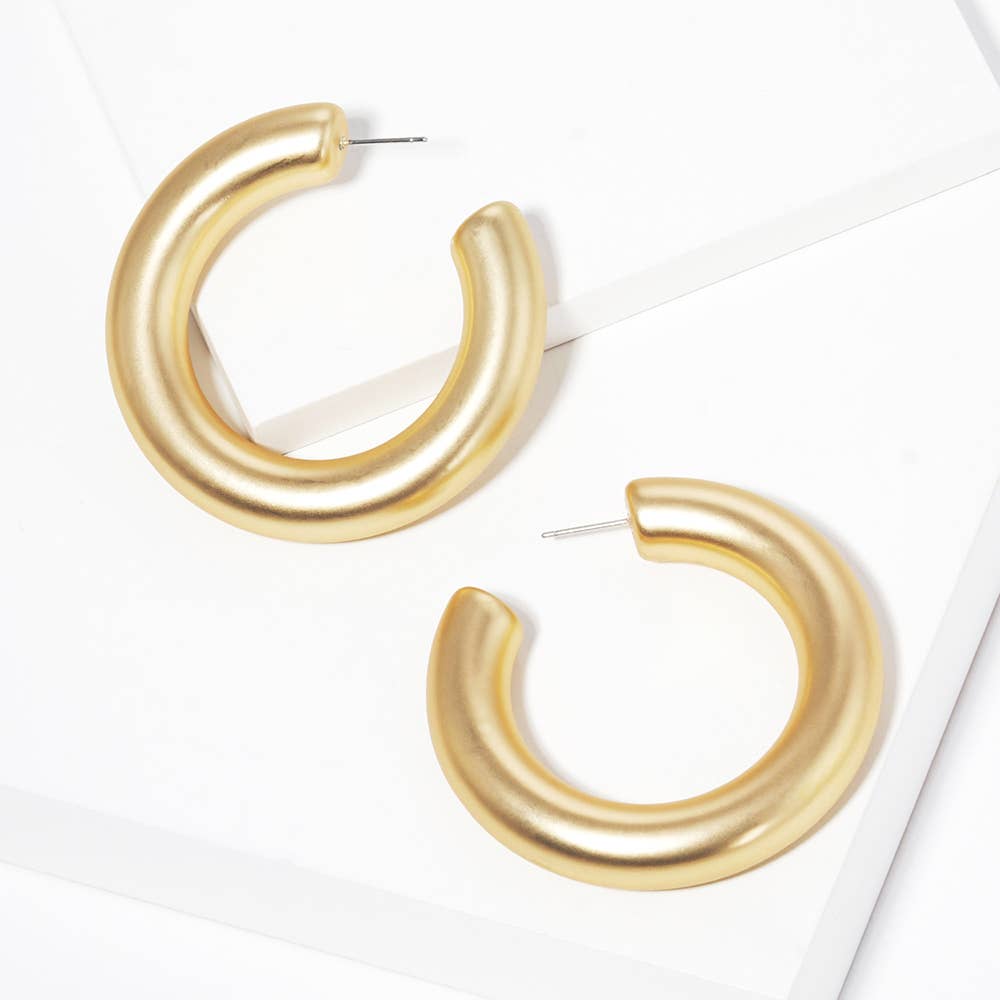 Modern Minimalist Thick Open Hoop Earrings
