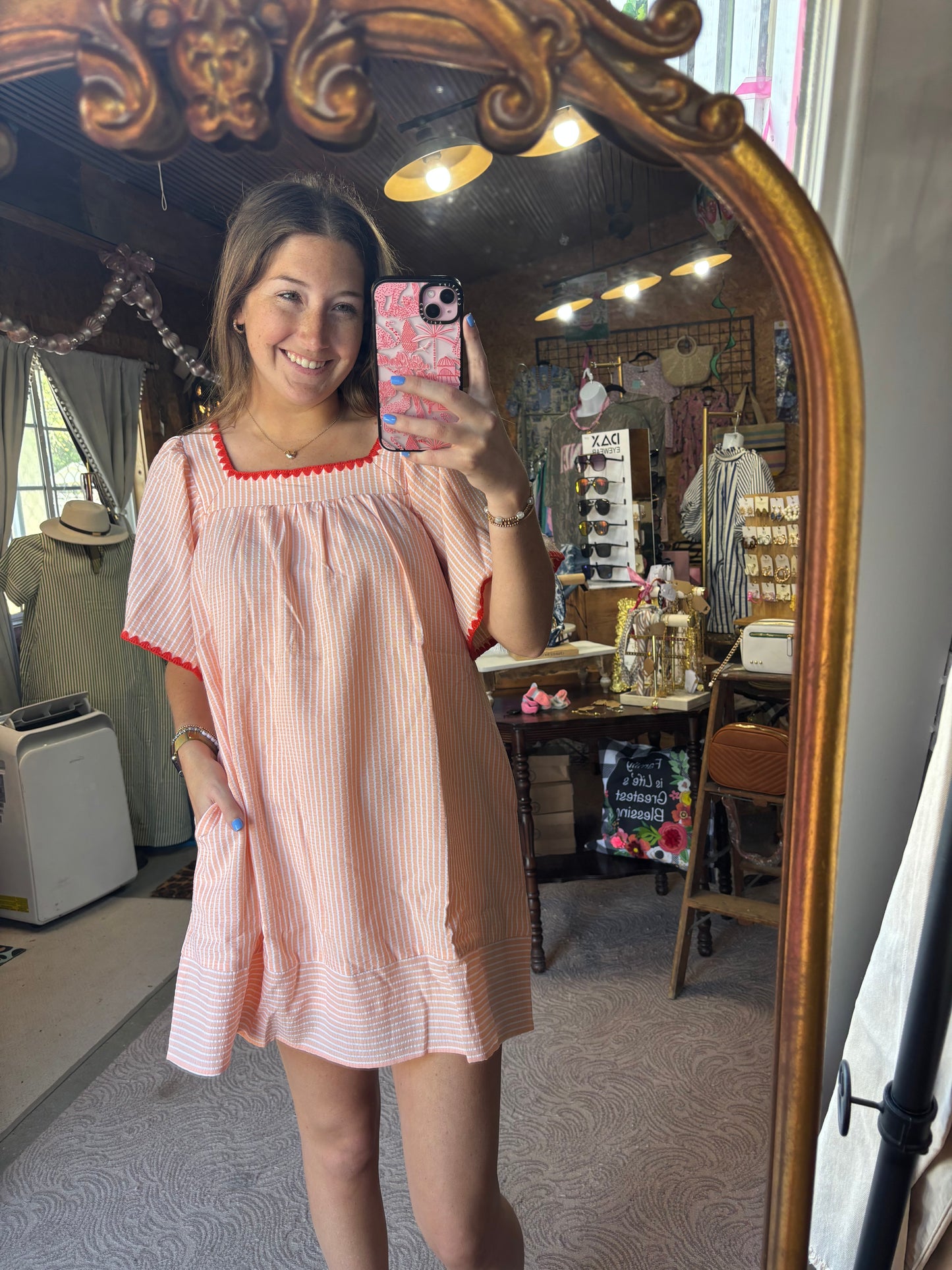 Apricot Twist Mini Dress