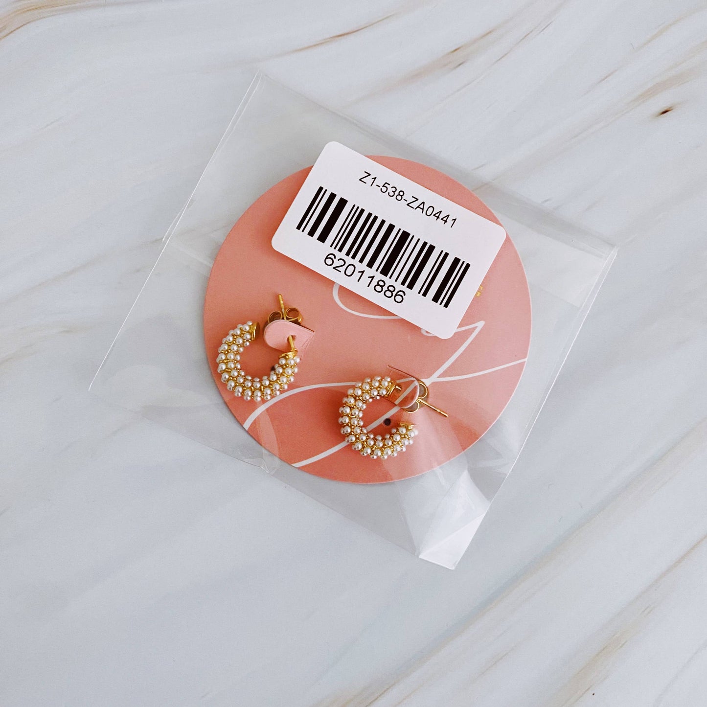 Mini Pearls Mini Hoop Earrings