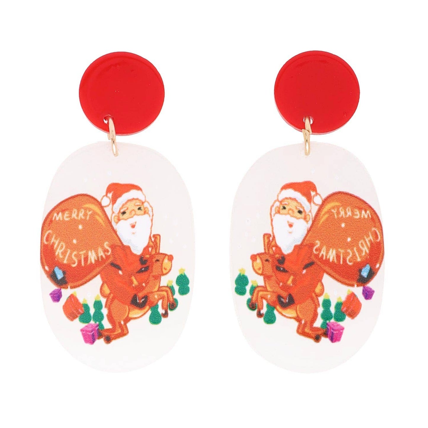 Merry Christmas Transparent Acrylic Earrings
