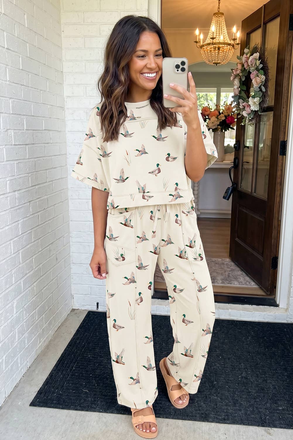 LAS Mallard Cropped Tee Drawstring Pants Set (S-XL)