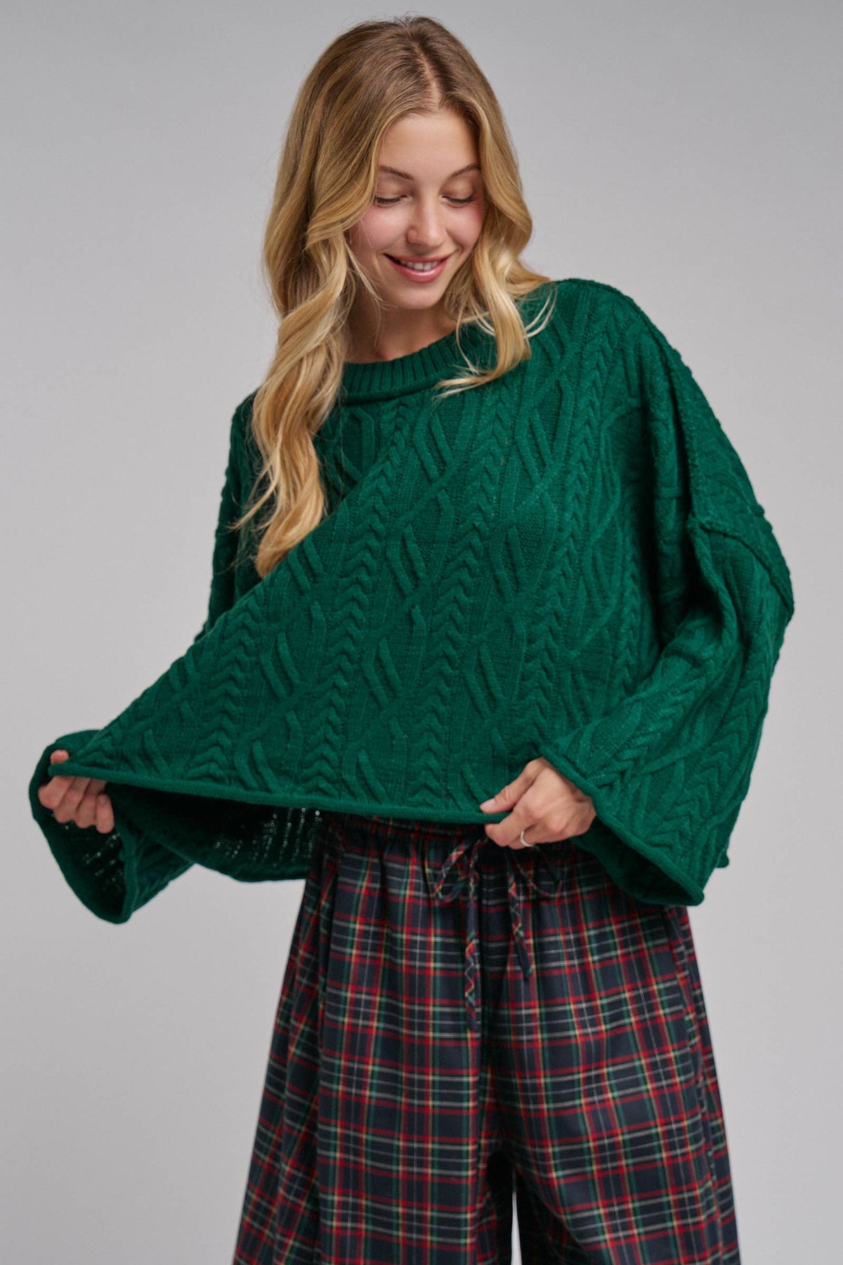 OVERSIZED CABLE KNIT CASUAL BOHO FALL SWEATERTOP_JLT00437-01