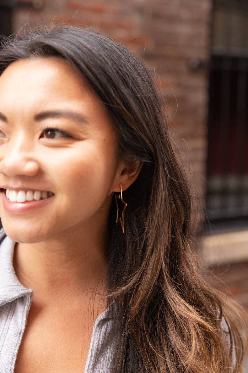 Luxe Star Hoops - Gold // Jewelry, Earrings
