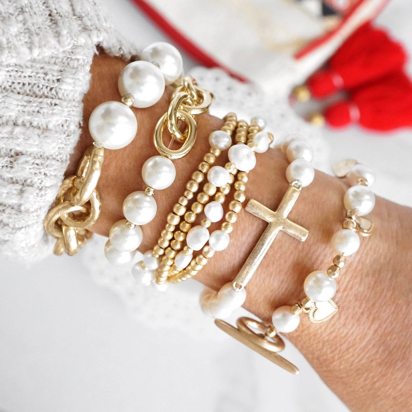 Sideways Cross Bracelet