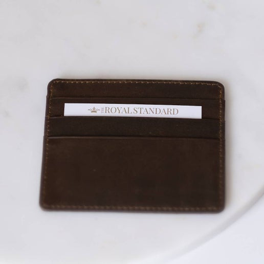 Leather Slim Wallet   Dark Brown   3.5x4
