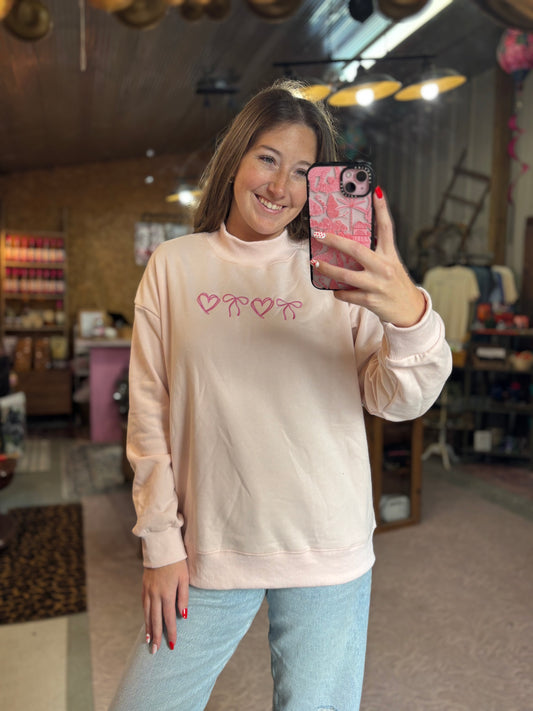 Embroidered Bow Sweatshirt