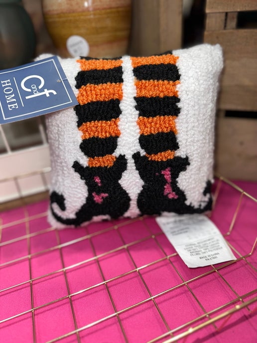 Halloween Witch Feet Throw Pillow