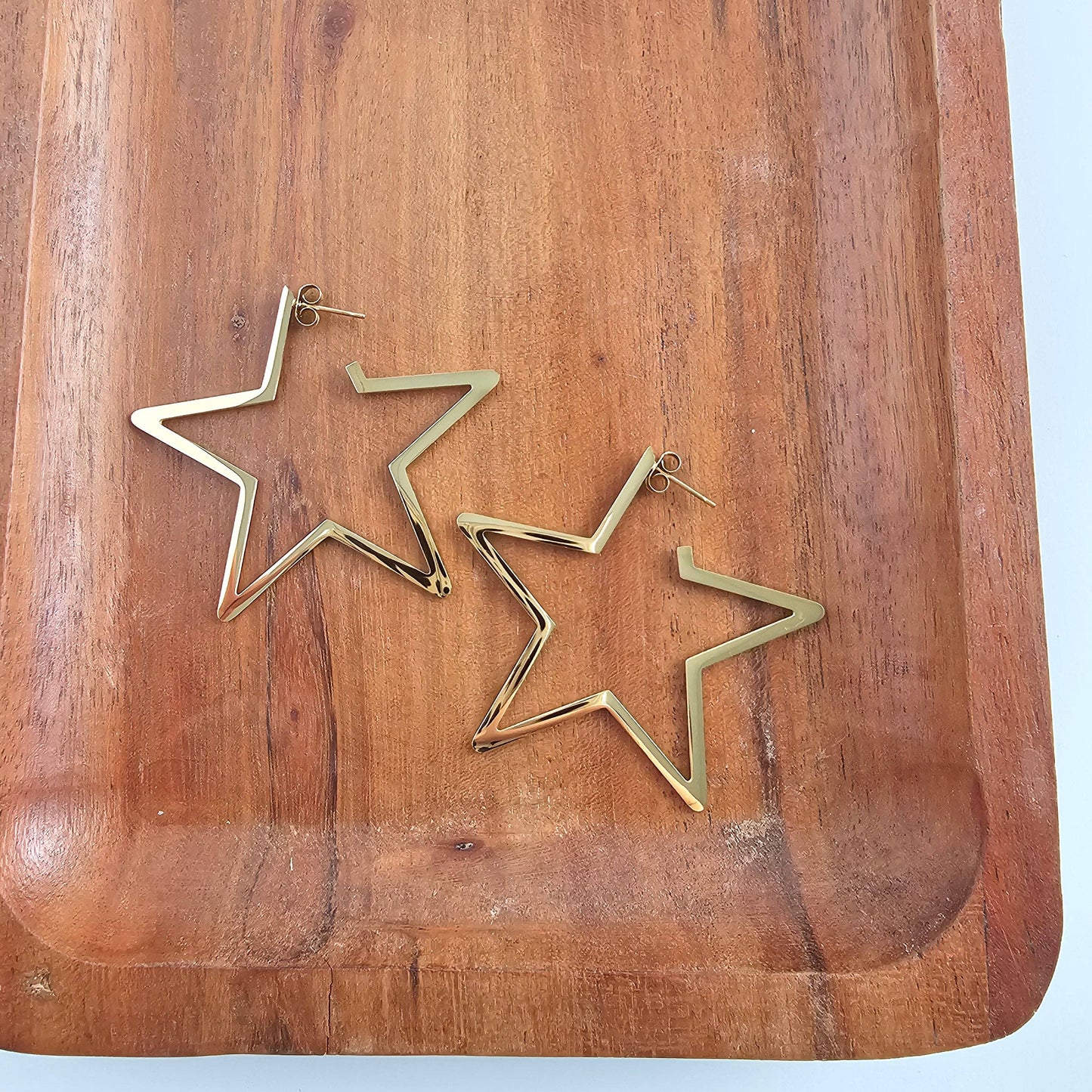 Luxe Star Hoops - Gold // Jewelry, Earrings