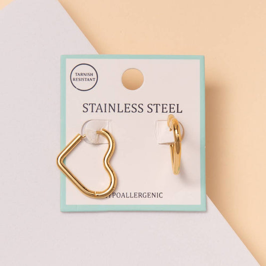 Heart Shaped Hoop Earrings