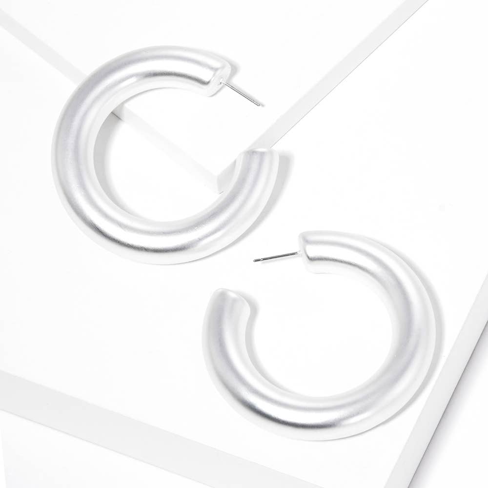 Modern Minimalist Thick Open Hoop Earrings