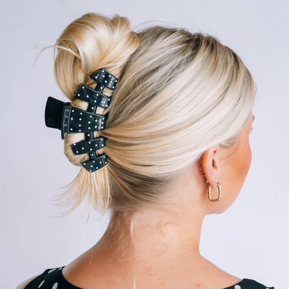 Classic Black Polka Dot Party Large Claw Clip