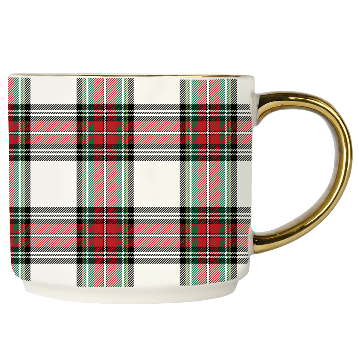 White Plaid Coffee Mug - Christmas Decor & Gifts