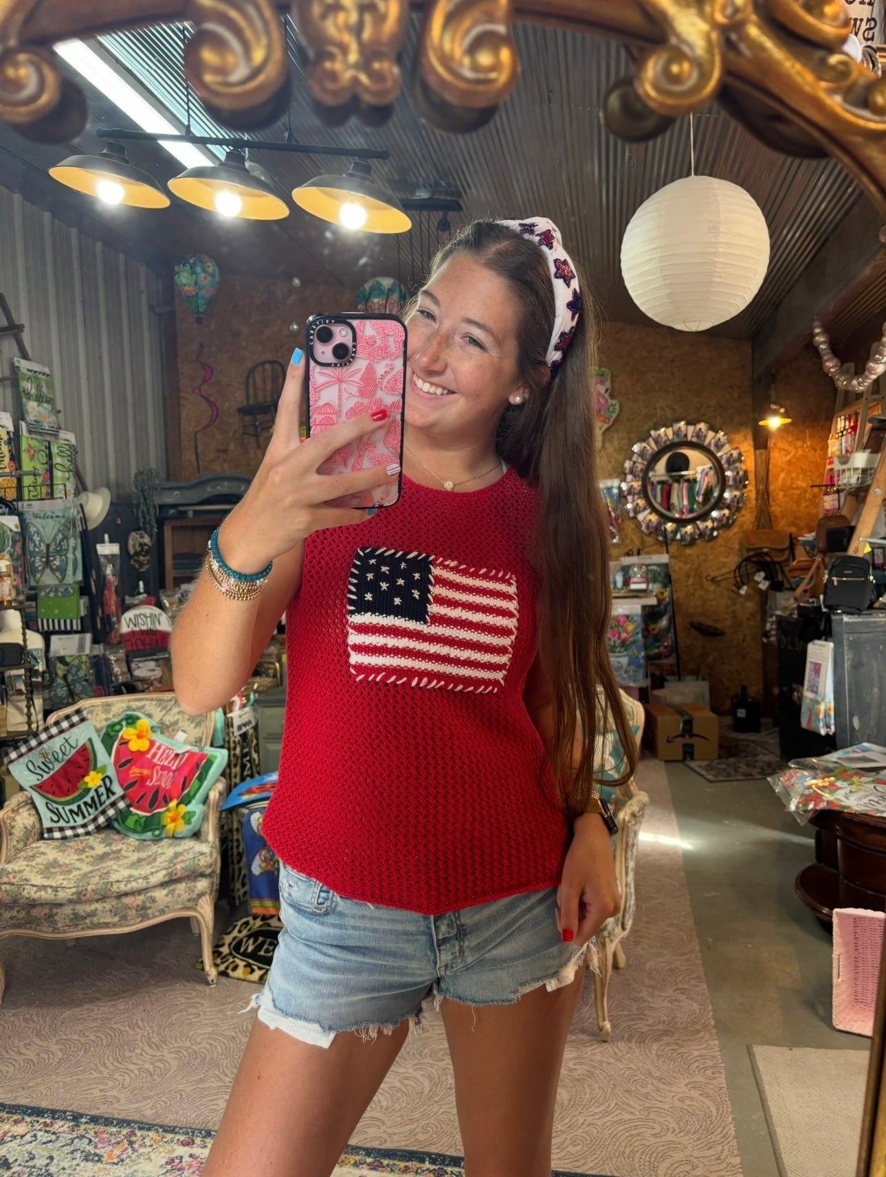 Knit Flag Top
