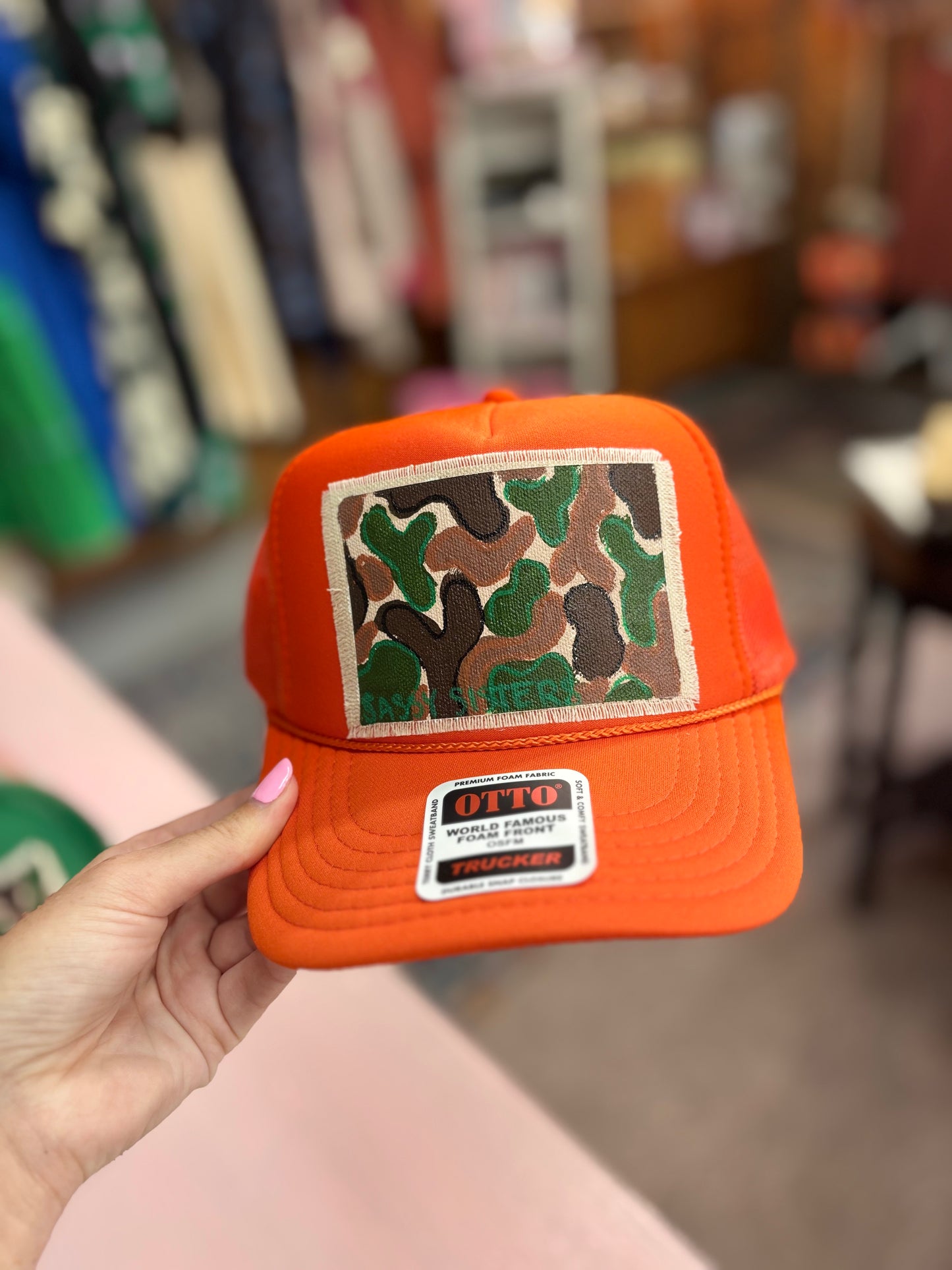 Orange Camo Hat