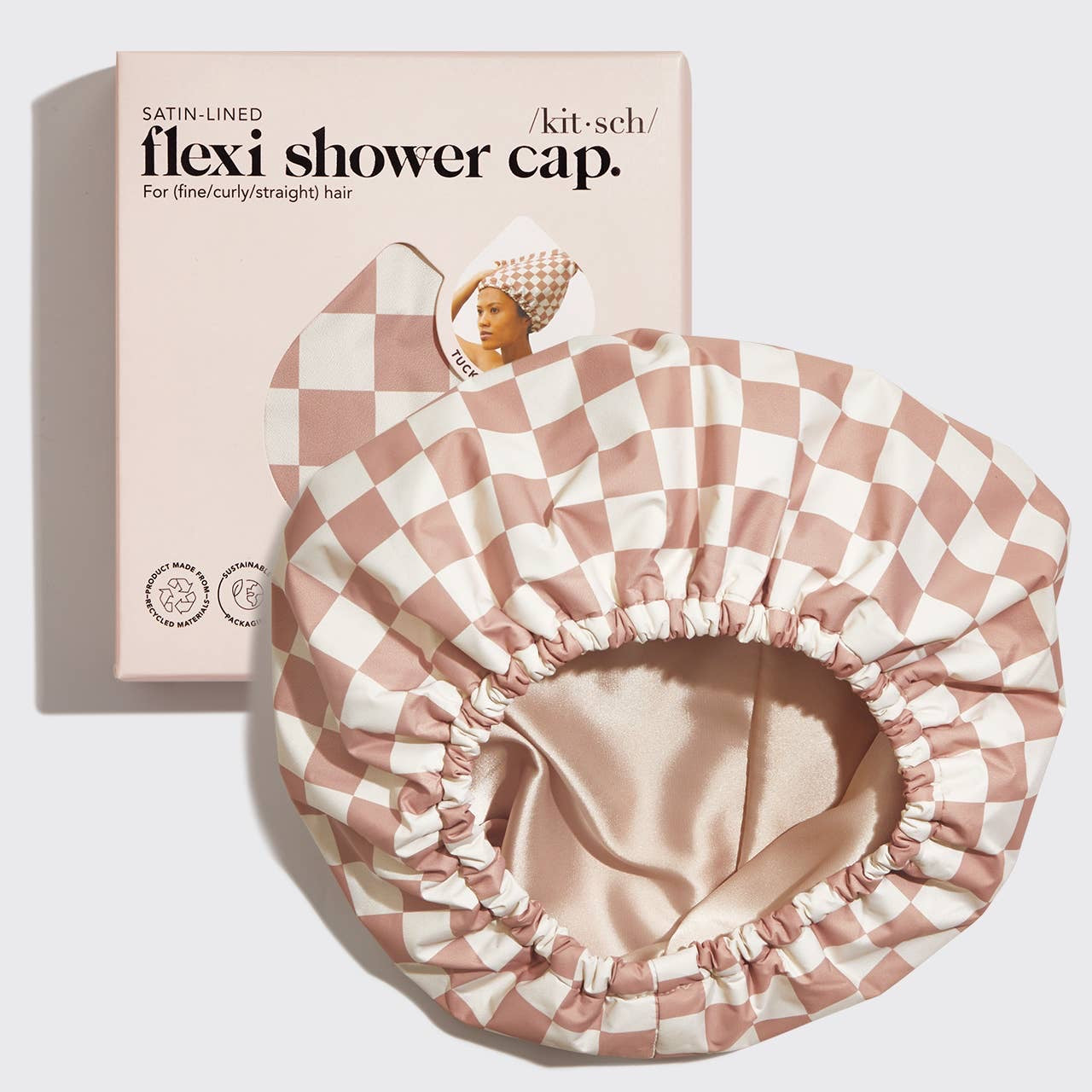 Satin-Lined Flexi Shower Cap