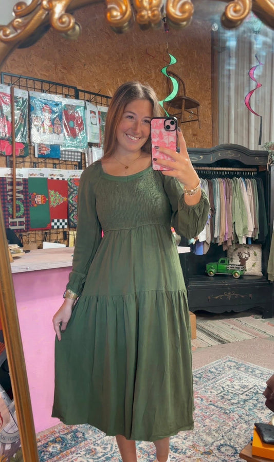 Smocked Tiered Dress