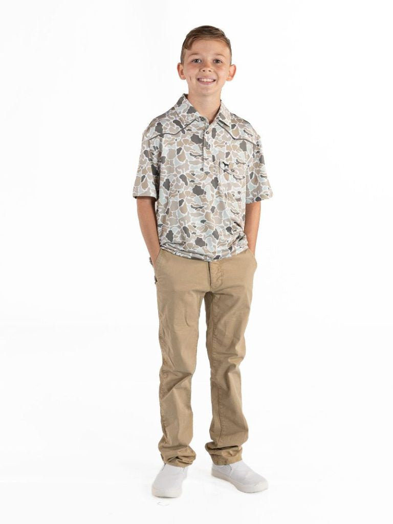 Boys Light Camo Polo