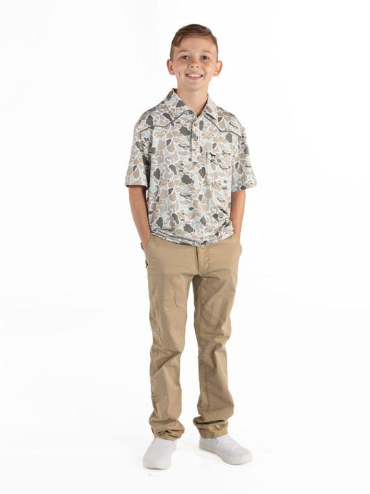 Boys Light Camo Polo