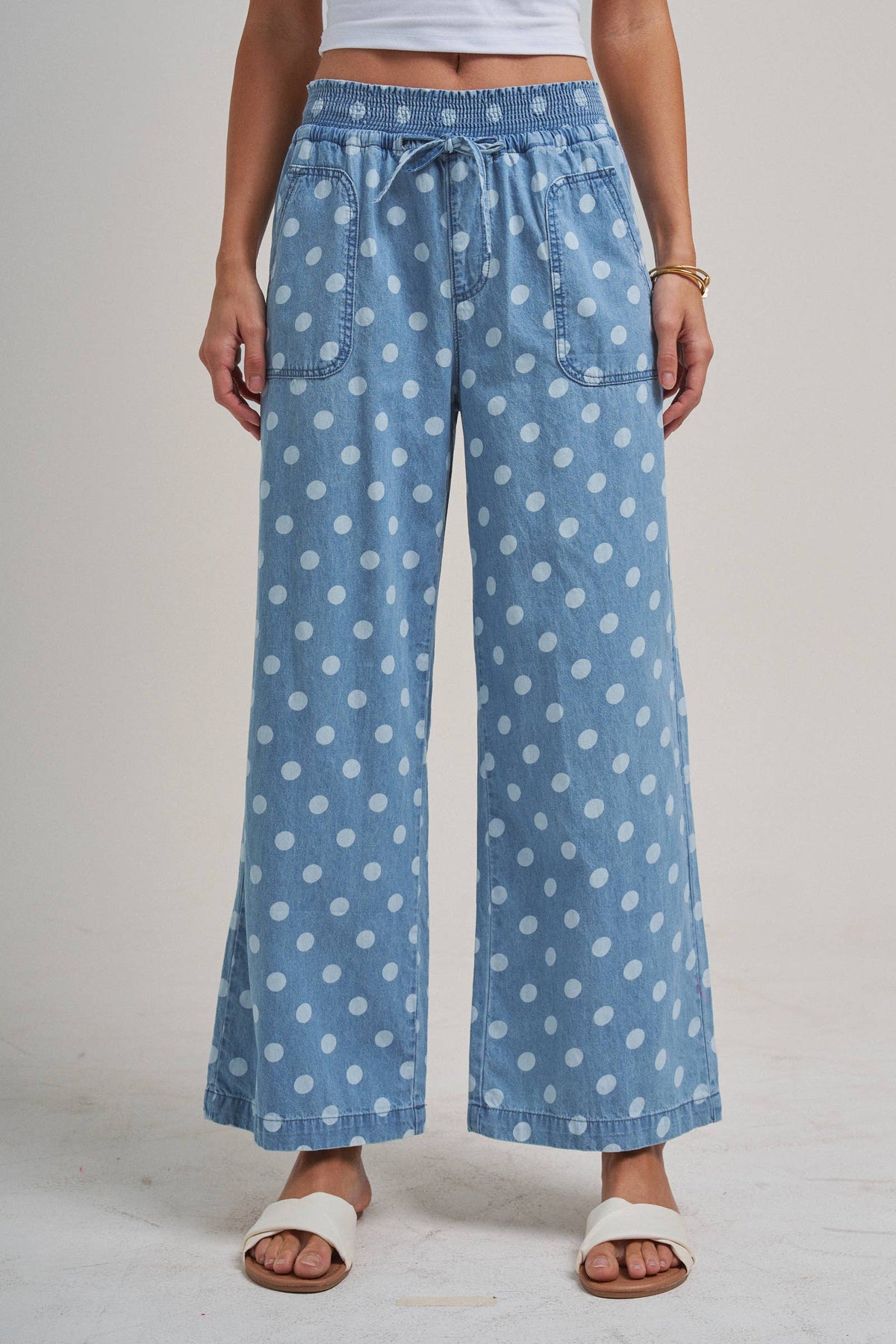 RELAXED WIDE LEG SOFT POLKA DOT CHAMBRAY PANTS_JLB80023-02