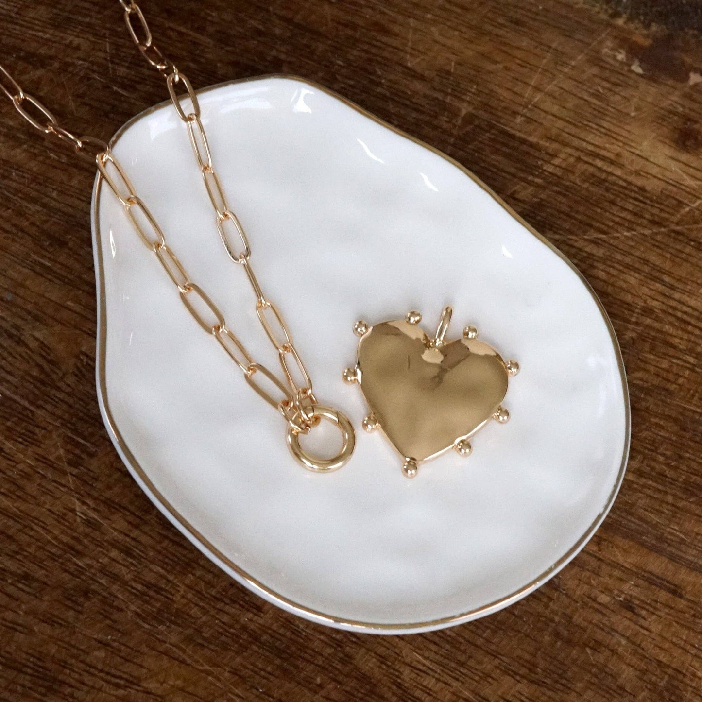 Modern Spiky Heart Paperclip Necklace